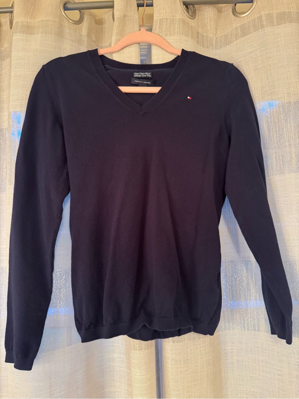 Tommy Hilfiger Pima Cotton Blend V-Neck Sweater Size Small